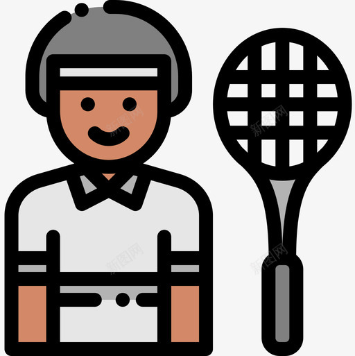 网球运动员体育头像10线性颜色图标svg_新图网 https://ixintu.com 体育 头像 线性 网球 运动员 颜色