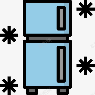 冰箱家用电器13线性颜色图标图标