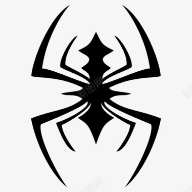 蜘蛛纹身动物绘画图标图标