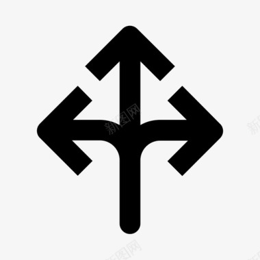 三方向方式箭头道路图标图标