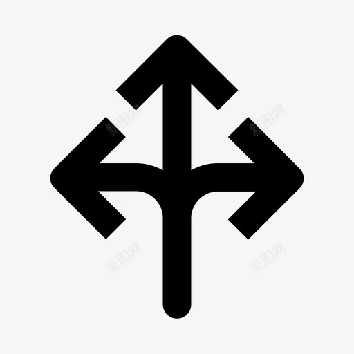 三方向方式箭头道路图标svg_新图网 https://ixintu.com 三方向方式 箭头 箭头图标集4 道路
