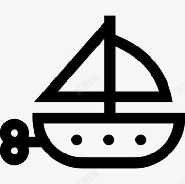 帆船儿童玩具7直线型图标图标