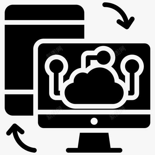 云同步云计算数据刷新图标svg_新图网 https://ixintu.com 云计算 共享 刷新 同步 图标 数据