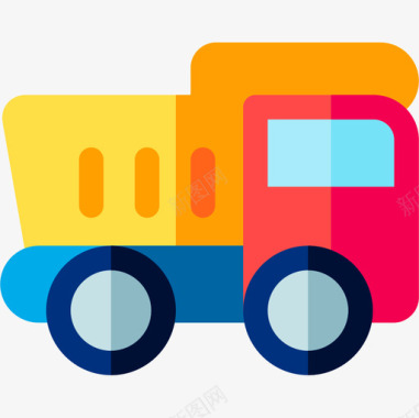 卡车儿童玩具3扁平图标图标