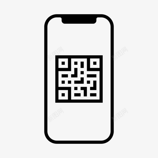 二维码苹果iphone条形码图标svg_新图网 https://ixintu.com iphone 二维 手机 机票 条形码 苹果