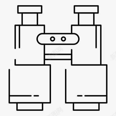 双筒望远镜露营探索图标图标