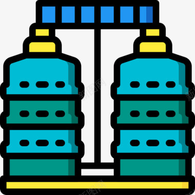 筒仓工业40线性颜色图标图标