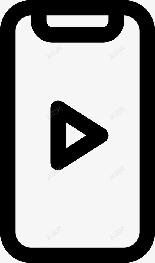 手机设备播放图标svg_新图网 https://ixintu.com 手机 播放 视频 设备