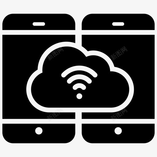 移动互联网云计算云连接图标svg_新图网 https://ixintu.com 云计算 云计算矢量图标 云连接 在线连接 无线网络 移动互联网