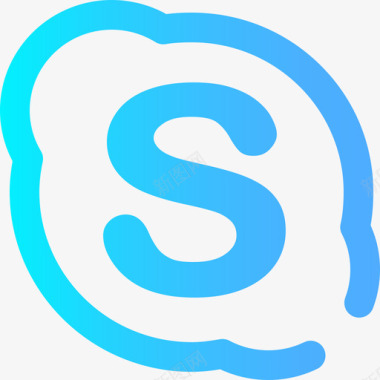 Skype社交媒体93渐变图标图标