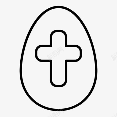 复活节彩蛋基督教十字架图标图标