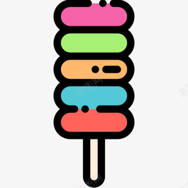 冰淇淋糖果店10线性颜色图标图标
