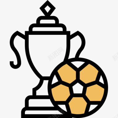 奖杯足球31黄影图标图标