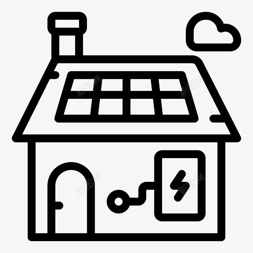智能家居生态能源图标svg_新图网 https://ixintu.com 太阳能 屋顶 智能家居 生态 能源 面板