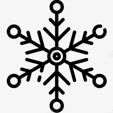 雪花冬季42直线型图标图标