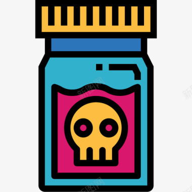 毒药科学83线性颜色图标图标