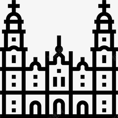 莫雷拉大教堂地标25线性图标图标