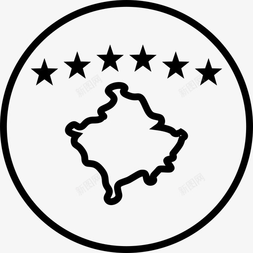 科索沃国旗国家世界图标svg_新图网 https://ixintu.com xkx 世界 国家 国旗 圆圈 科索沃 简化