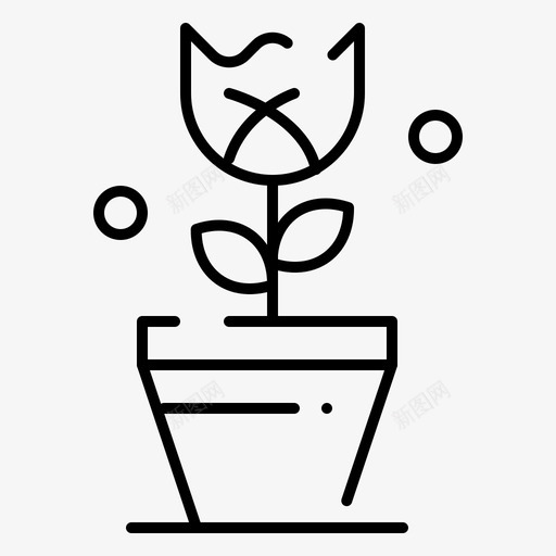 装饰复活节植物图标svg_新图网 https://ixintu.com 复活节 植物 虚线 装饰 规则 郁金香