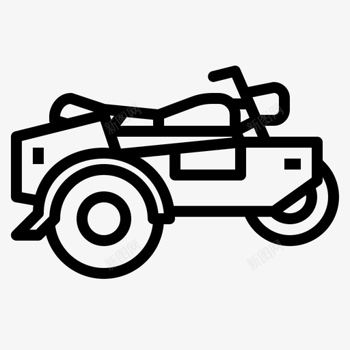 侧车摩托车摩托车手车辆图标svg_新图网 https://ixintu.com 侧车 摩托 摩托车 车手 车辆 轮廓
