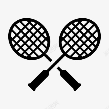 羽毛球球拍网球拍运动图标图标
