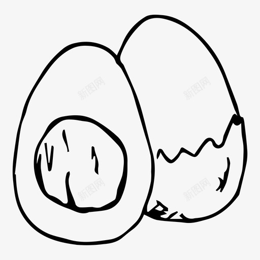 煮鸡蛋食物骨头图标svg_新图网 https://ixintu.com 食物 骨头 鸡蛋