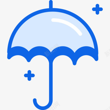 雨伞时尚5蓝色图标图标