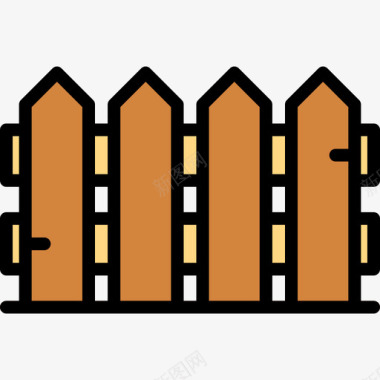 围栏牛仔9线条颜色图标图标
