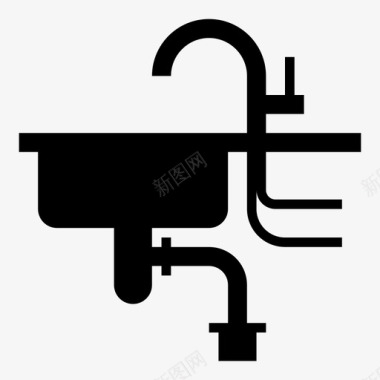 厨房水槽排水洗脸盆图标图标