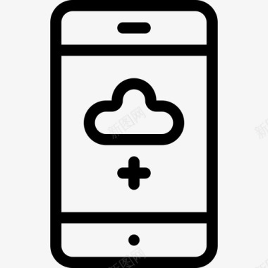 智能手机手机云图标图标