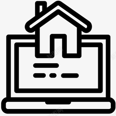 房地产网页出售笔记本电脑图标图标
