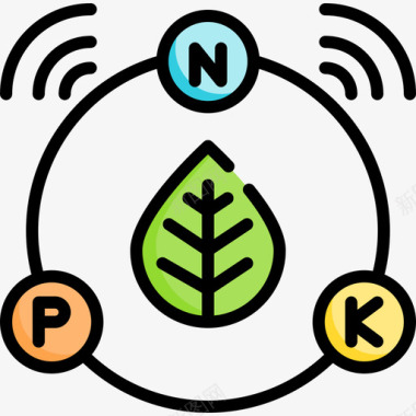 NPK智能农场14线性颜色图标图标