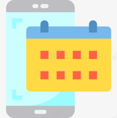 日历智能手机应用程序4扁平图标图标