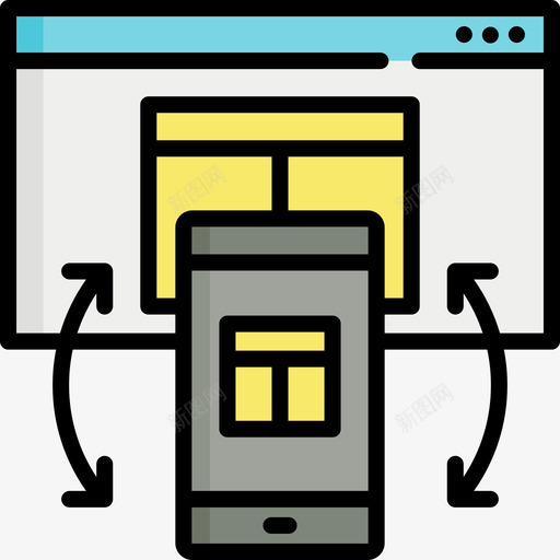 移动式响应式15线性颜色图标svg_新图网 https://ixintu.com 响应 移动式 线性 设计 颜色