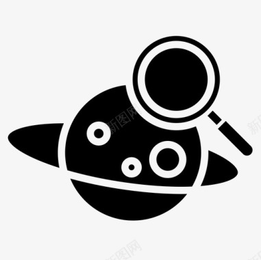 土星太空97固体图标图标