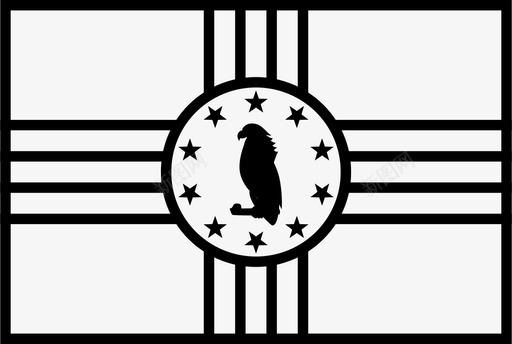 多米尼加国旗简化轮廓世界国旗图标图标