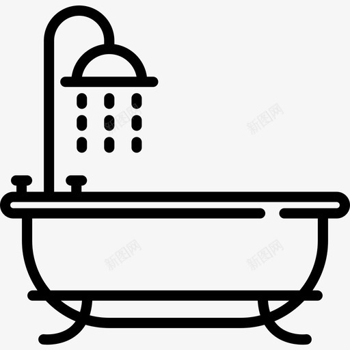 浴室室内6线性图标svg_新图网 https://ixintu.com 室内设计6 浴室 线性