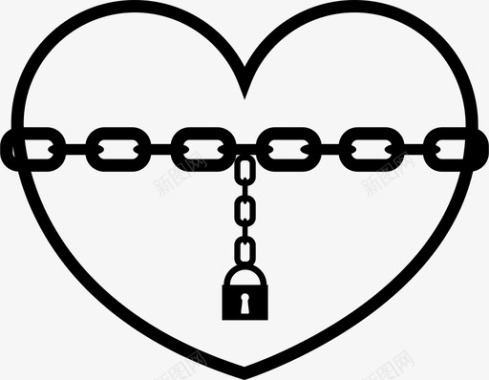 心在锁链里锁在心上保护着图标图标