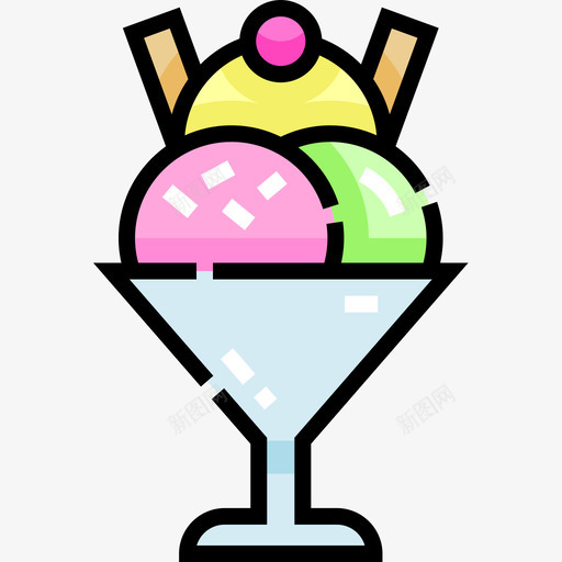 冰淇淋甜味和糖果7线性颜色图标svg_新图网 https://ixintu.com 冰淇淋 甜味 糖果 线性 颜色