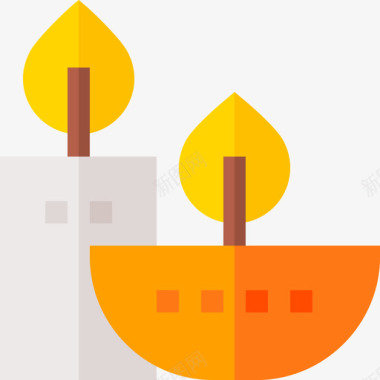 蜡烛灵性3扁平图标图标