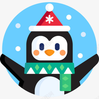 企鹅圣诞155平铺图标图标