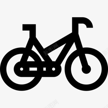 自行车新年礼物直线型图标图标