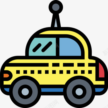汽车玩具童年2线性颜色图标图标