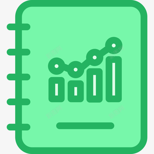 笔记本分析8线绿色图标svg_新图网 https://ixintu.com 分析 笔记本 绿色