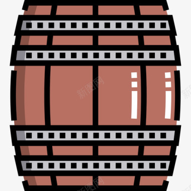 枪管维京海盗8线性颜色图标图标