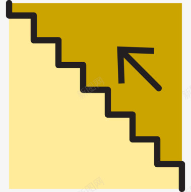 楼梯运输110线性颜色图标图标
