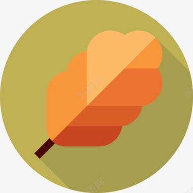 橡树叶秋天68平坦图标图标