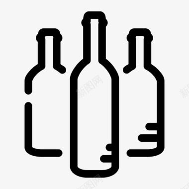 酒瓶酒精随机间隙介质图标图标
