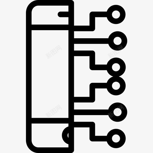 智能手机55技术线性图标svg_新图网 https://ixintu.com 55技术 智能手机 线性