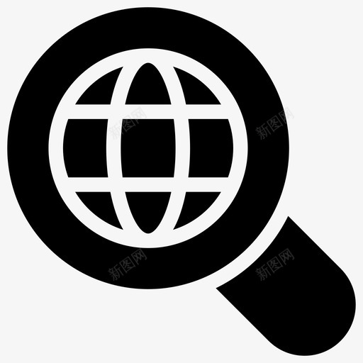 全局搜索浏览定位图标svg_新图网 https://ixintu.com 全局搜索 全局查找 全球业务组织和操作字形图标 定位 浏览